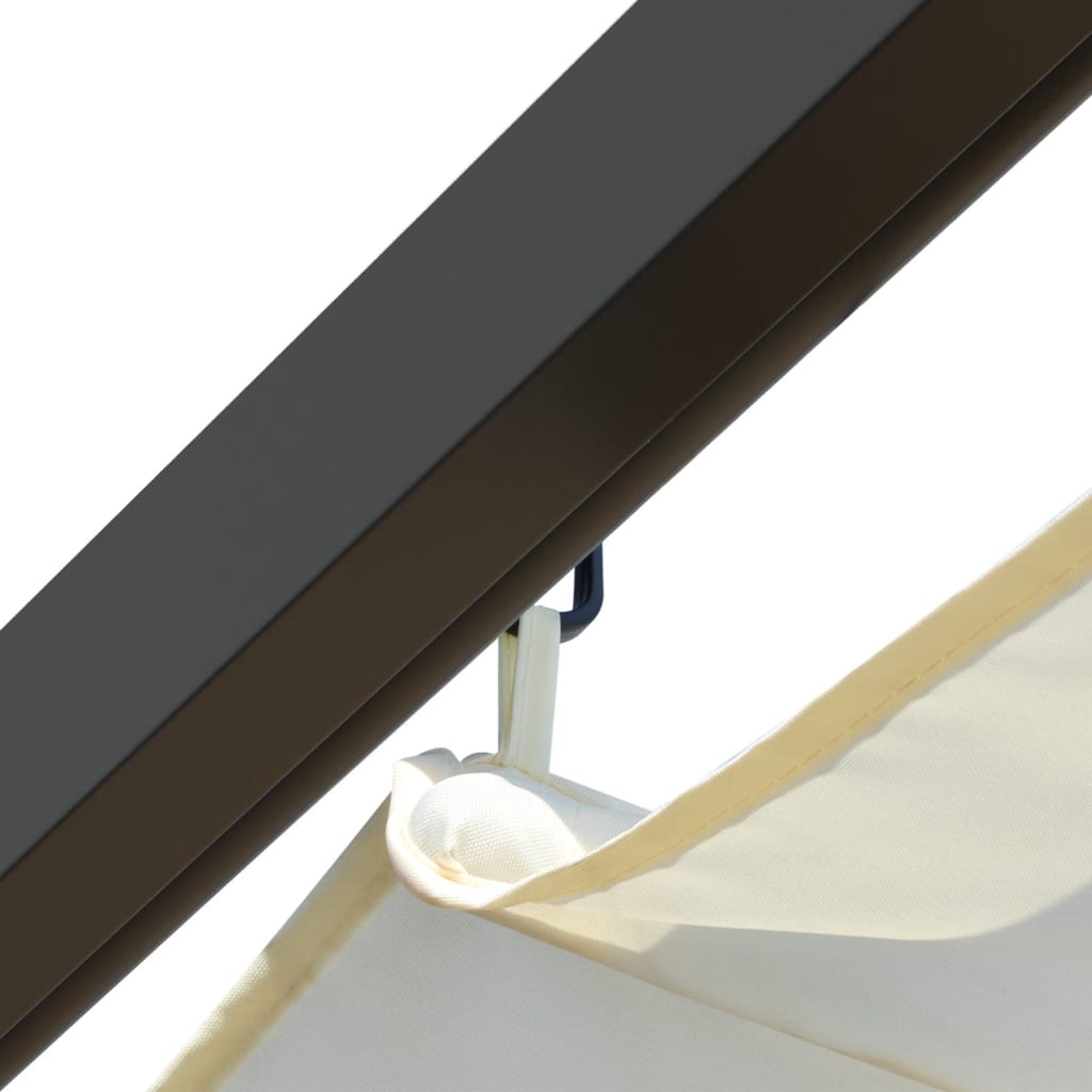 vidaXL Pergolă cu acoperiș retractabil, alb crem, 3 x 3 m, oțel vidaXL Pergolă cu acoperiș retractabil, alb crem, 3 x 3 m, oțel