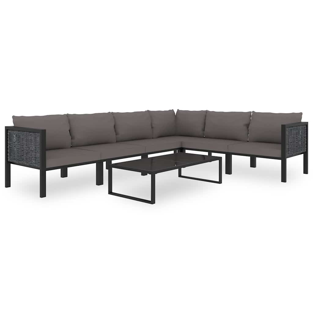 vidaXL Canapea de colț modulară, cotieră stânga, antracit, poliratan vidaXL Canapea de colț modulară, cotieră stânga, antracit, poliratan