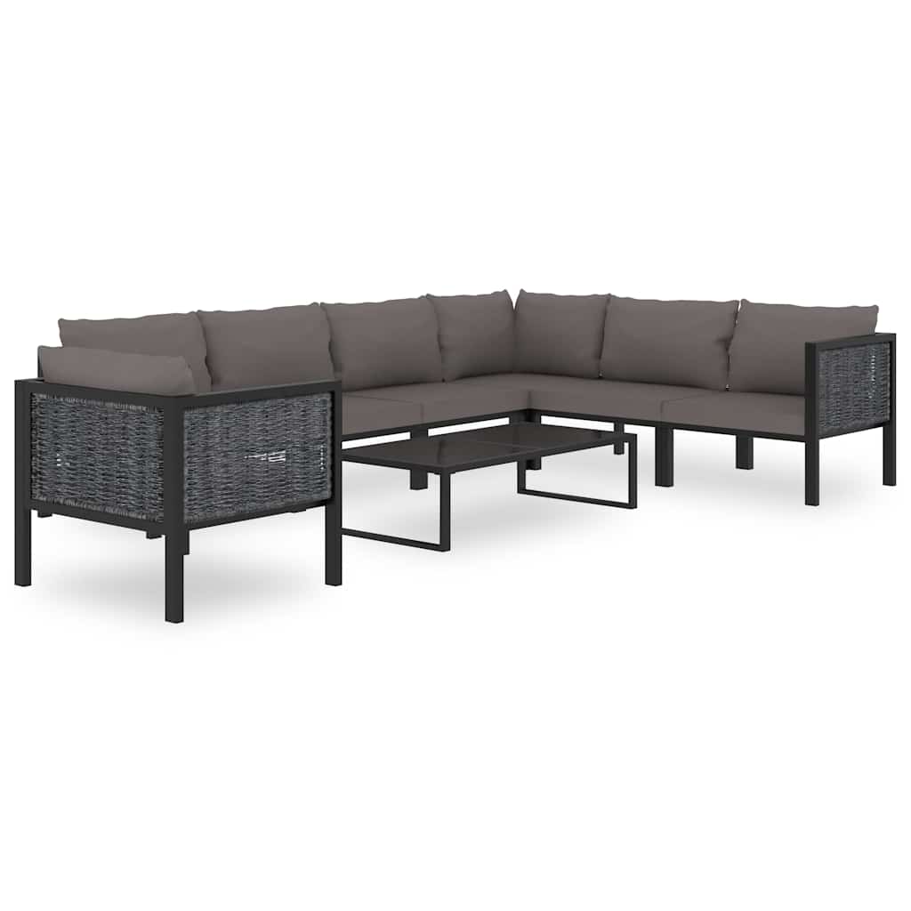 vidaXL Canapea de colț modulară, cotieră stânga, antracit, poliratan vidaXL Canapea de colț modulară, cotieră stânga, antracit, poliratan