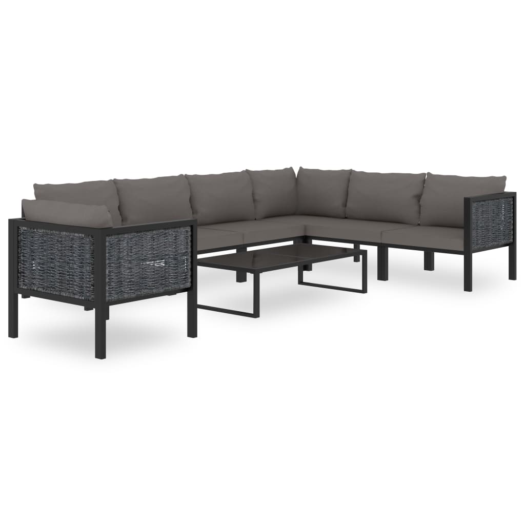 vidaXL Set mobilier de grădină cu perne, 8 piese, antracit, poliratan vidaXL Set mobilier de grădină cu perne, 8 piese, antracit, poliratan