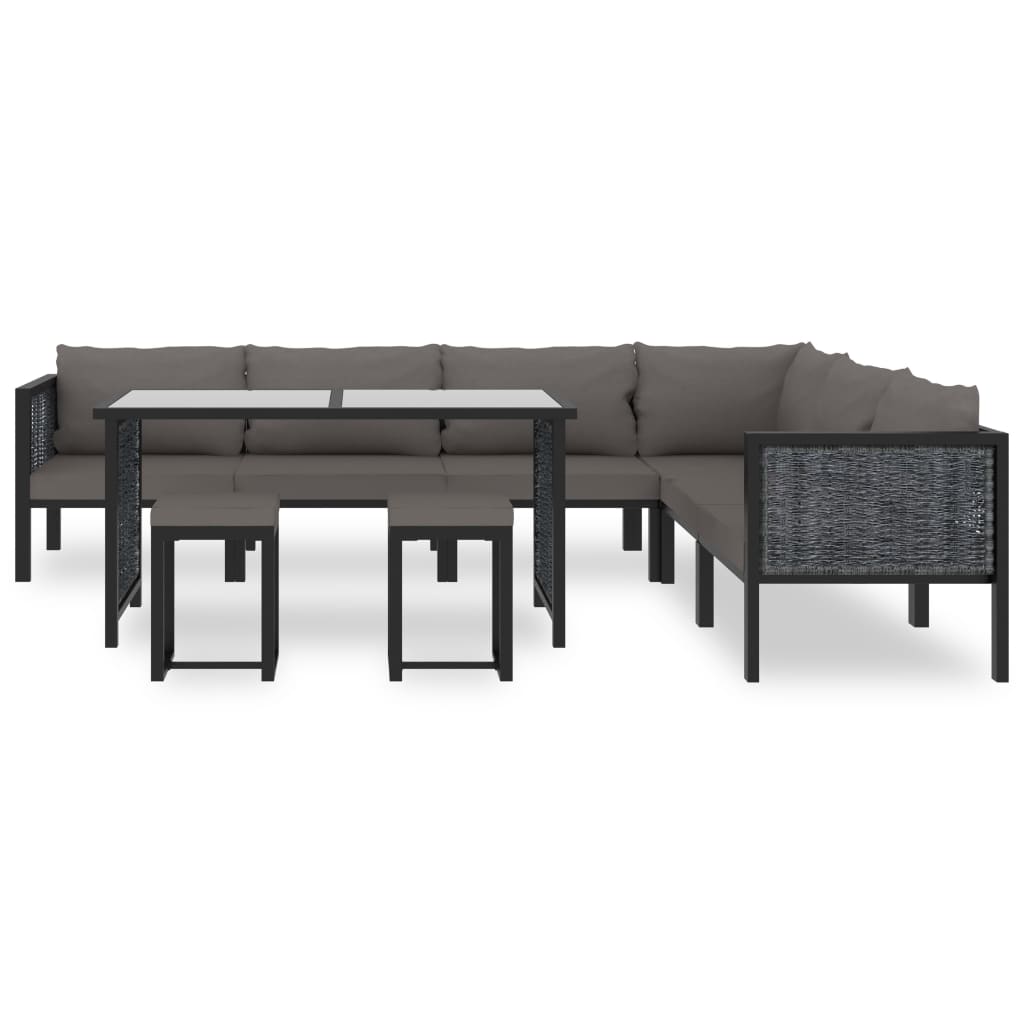 vidaXL Set mobilier de grădină cu perne, 9 piese, antracit, poliratan vidaXL Set mobilier de grădină cu perne, 9 piese, antracit, poliratan