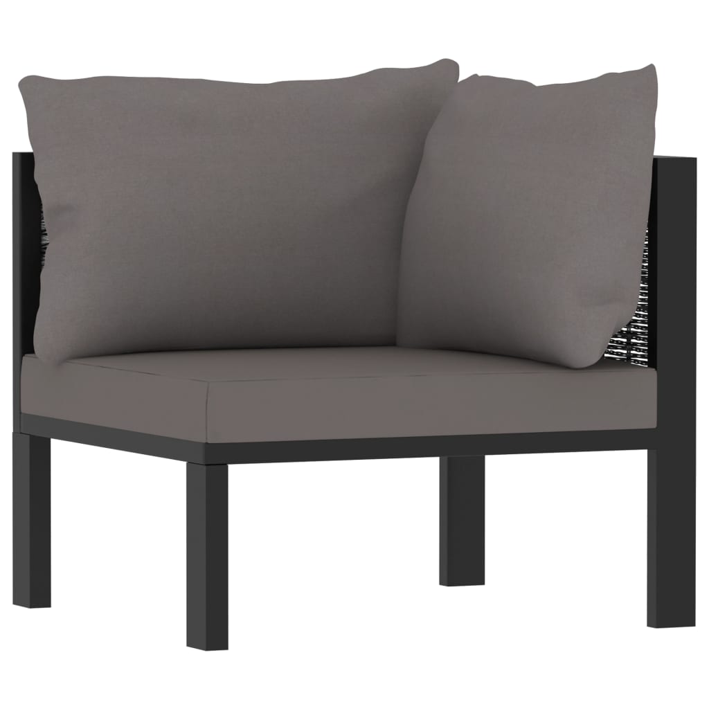 vidaXL Set mobilier de grădină cu perne, 9 piese, antracit, poliratan vidaXL Set mobilier de grădină cu perne, 9 piese, antracit, poliratan