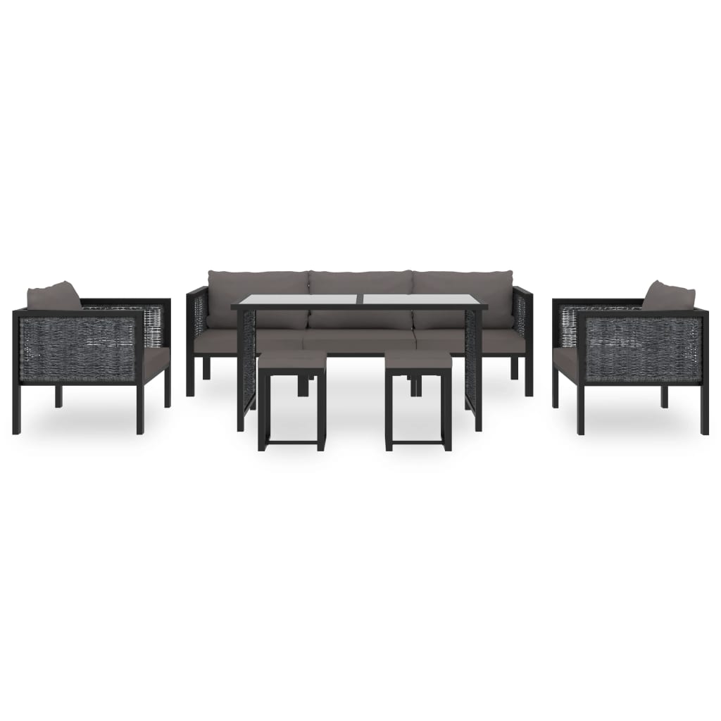 vidaXL Set mobilier de grădină cu perne, 8 piese, antracit, poliratan vidaXL Set mobilier de grădină cu perne, 8 piese, antracit, poliratan