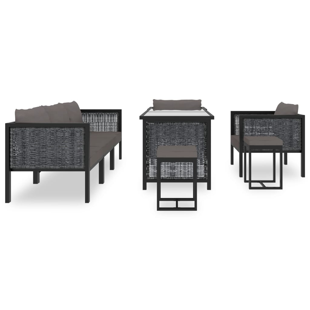 vidaXL Set mobilier de grădină cu perne, 8 piese, antracit, poliratan vidaXL Set mobilier de grădină cu perne, 8 piese, antracit, poliratan