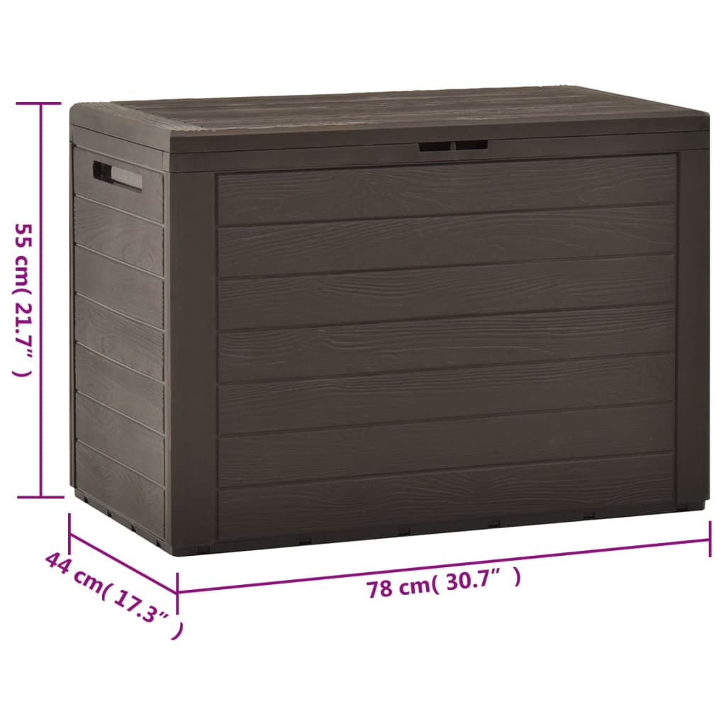 vidaXL Ladă de depozitare pentru grădină, maro, 78 x 44 x 55 cm vidaXL Ladă de depozitare pentru grădină, maro, 78 x 44 x 55 cm