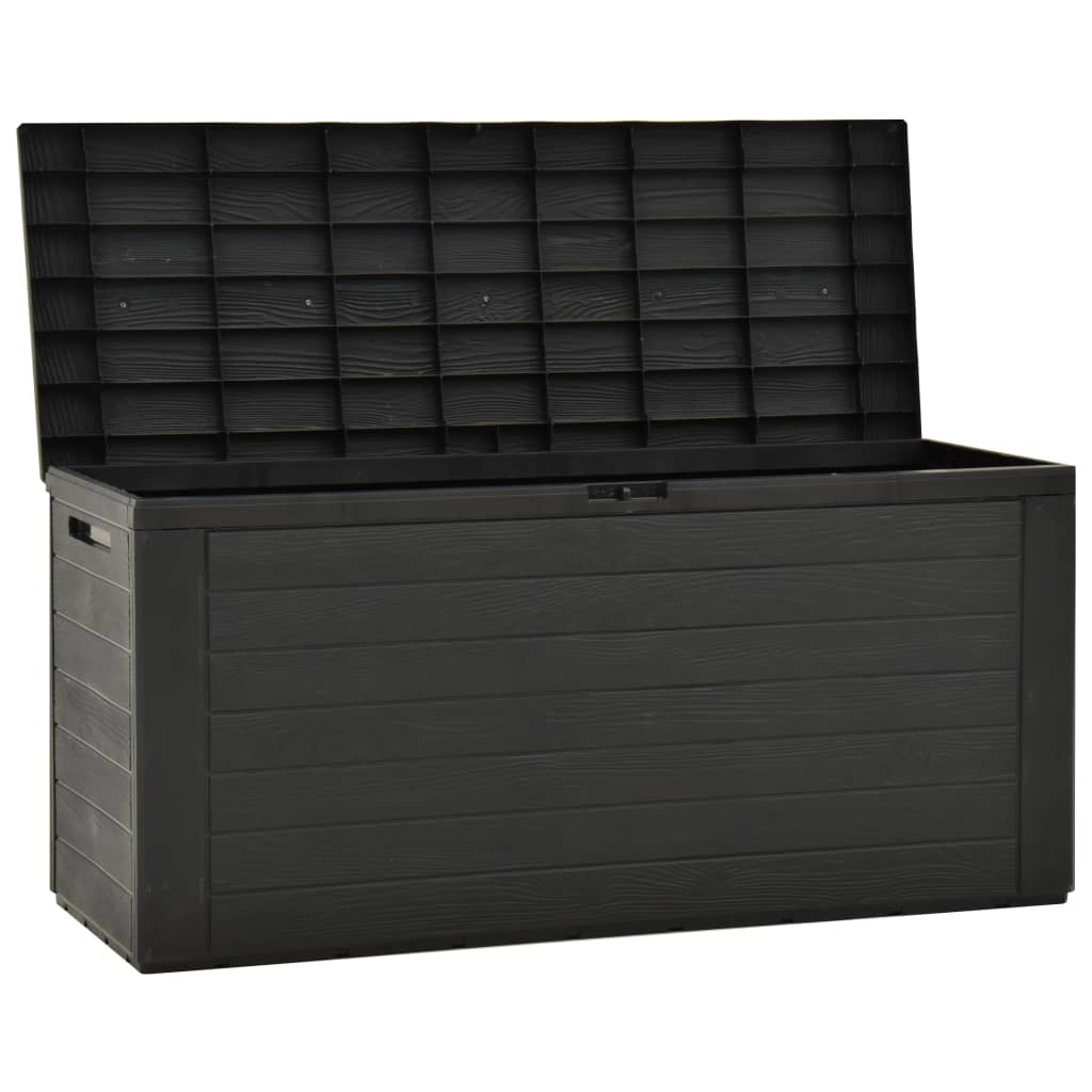vidaXL Ladă de depozitare pentru grădină, antracit, 116 x 44 x 55 cm vidaXL Ladă de depozitare pentru grădină, antracit, 116 x 44 x 55 cm