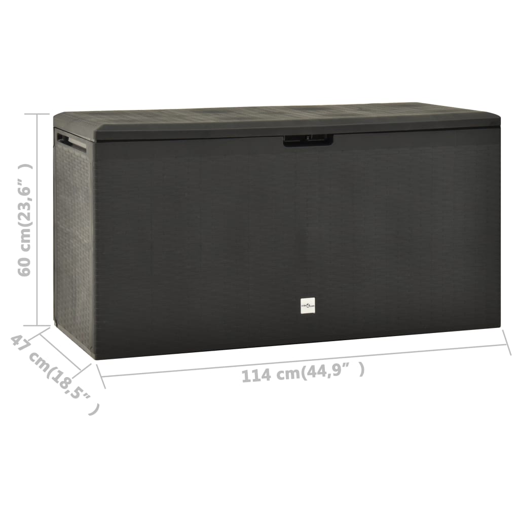vidaXL Ladă de depozitare pentru grădină, antracit, 114 x 47 x 60 cm vidaXL Ladă de depozitare pentru grădină, antracit, 114 x 47 x 60 cm