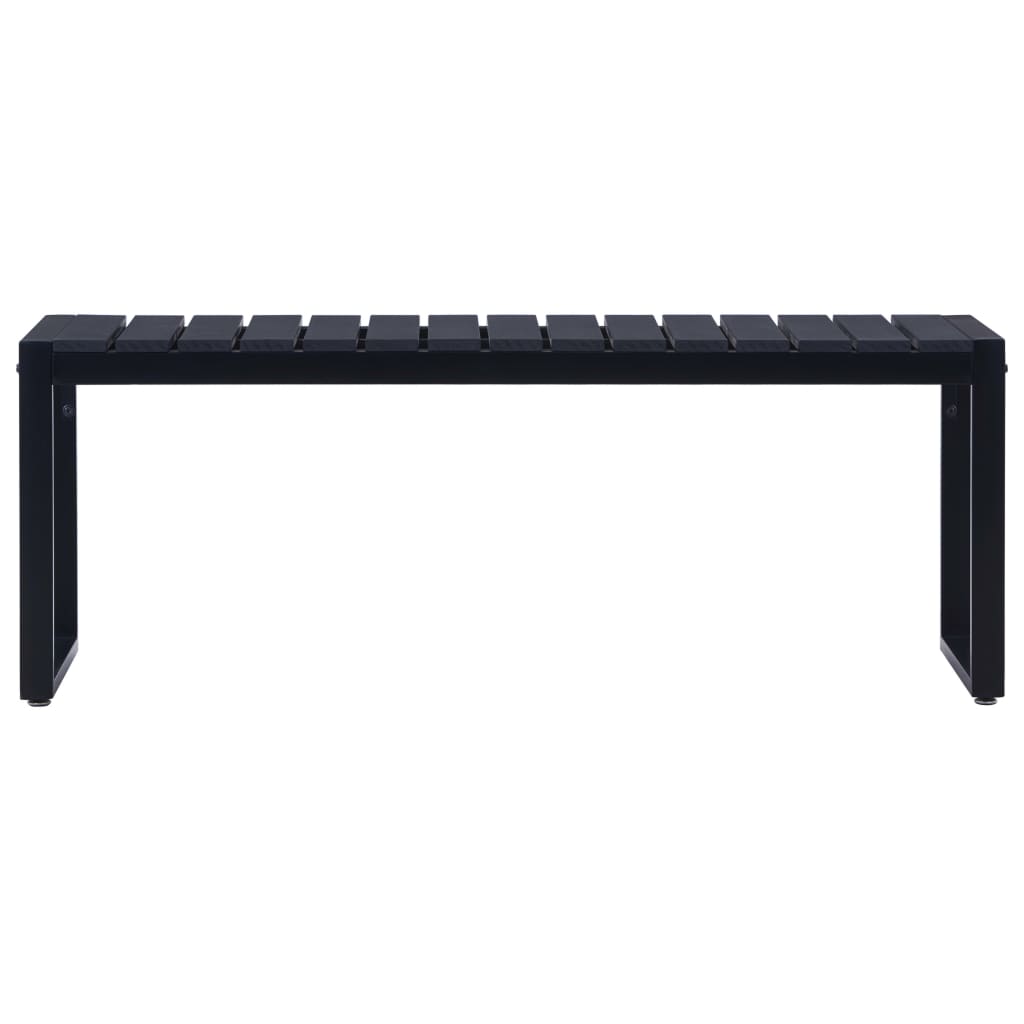 vidaXL Bancă de grădină, negru, 120,5 cm, placă PS vidaXL Bancă de grădină, negru, 120,5 cm, placă PS