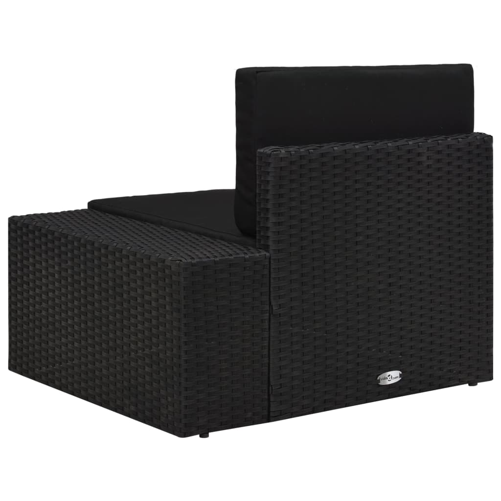 vidaXL Canapea de colț modulară cu cotieră stânga, negru, poliratan vidaXL Canapea de colț modulară cu cotieră stânga, negru, poliratan