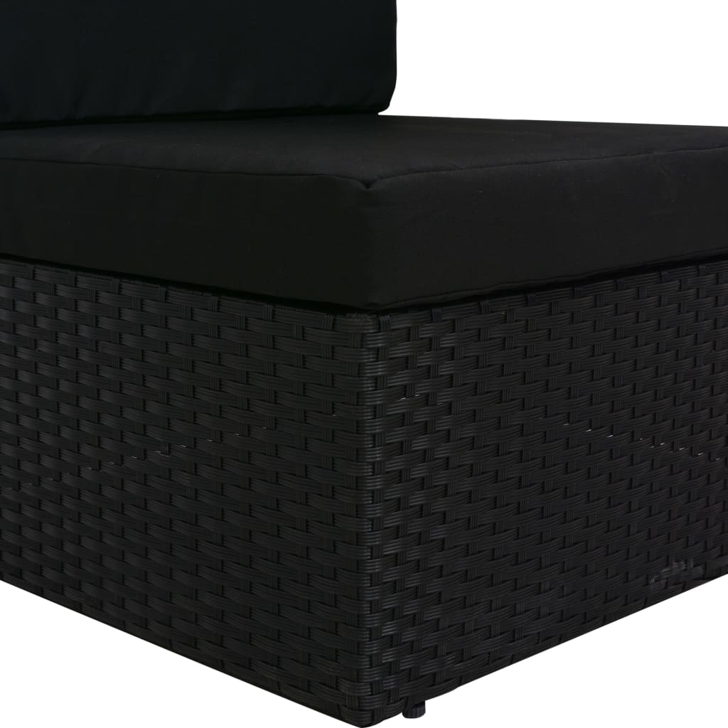 vidaXL Canapea de colț modulară cu cotieră stânga, negru, poliratan vidaXL Canapea de colț modulară cu cotieră stânga, negru, poliratan