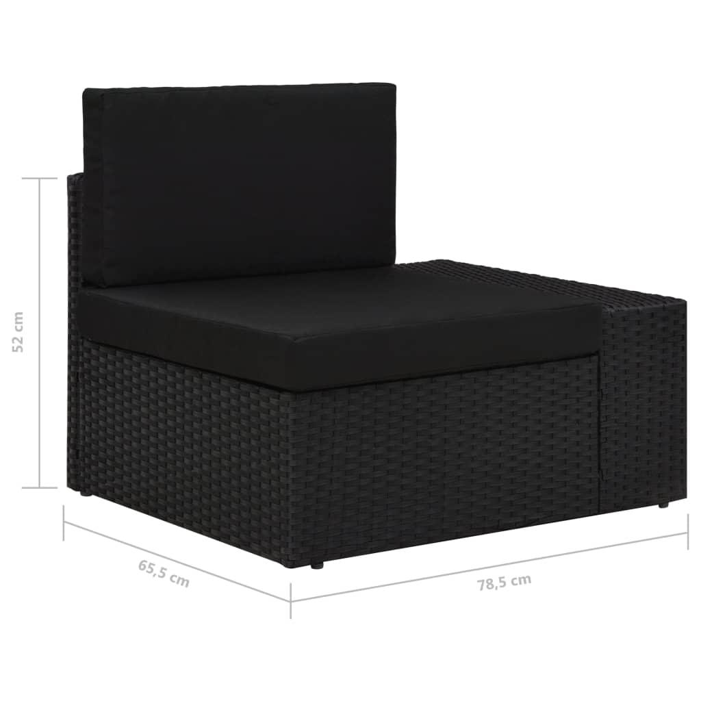 vidaXL Canapea de colț modulară cu cotieră stânga, negru, poliratan vidaXL Canapea de colț modulară cu cotieră stânga, negru, poliratan