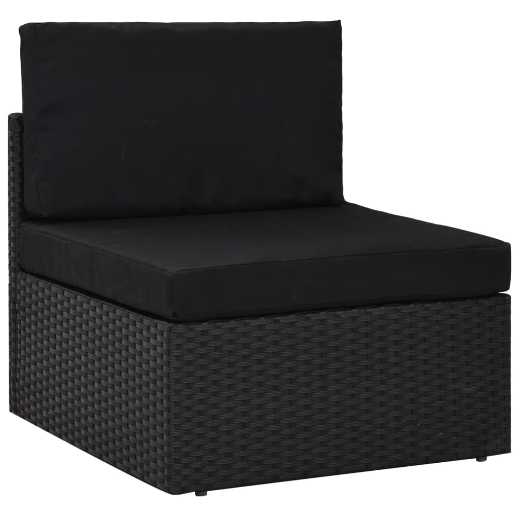 vidaXL Set mobilier de grădină, 2 piese, negru, poliratan vidaXL Set mobilier de grădină, 2 piese, negru, poliratan