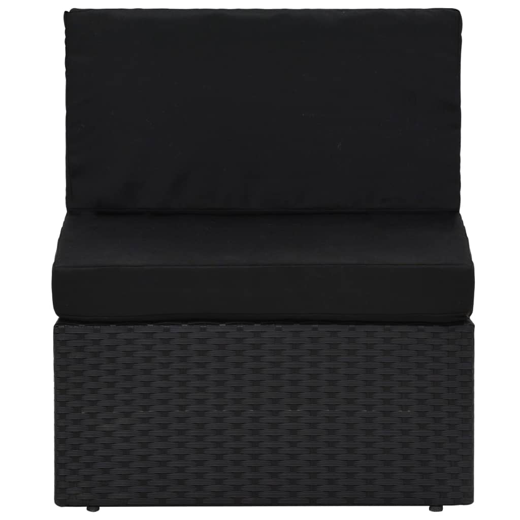 vidaXL Set mobilier de grădină, 2 piese, negru, poliratan vidaXL Set mobilier de grădină, 2 piese, negru, poliratan