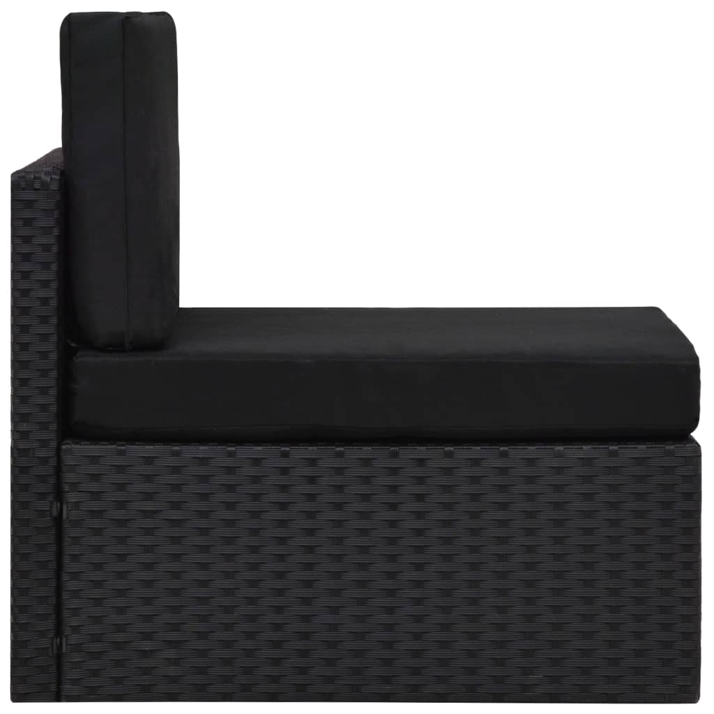 vidaXL Set mobilier de grădină, 2 piese, negru, poliratan vidaXL Set mobilier de grădină, 2 piese, negru, poliratan