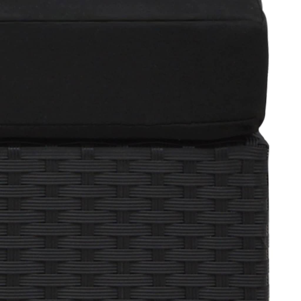 vidaXL Canapea modulară cu 2 locuri, negru, poliratan vidaXL Canapea modulară cu 2 locuri, negru, poliratan