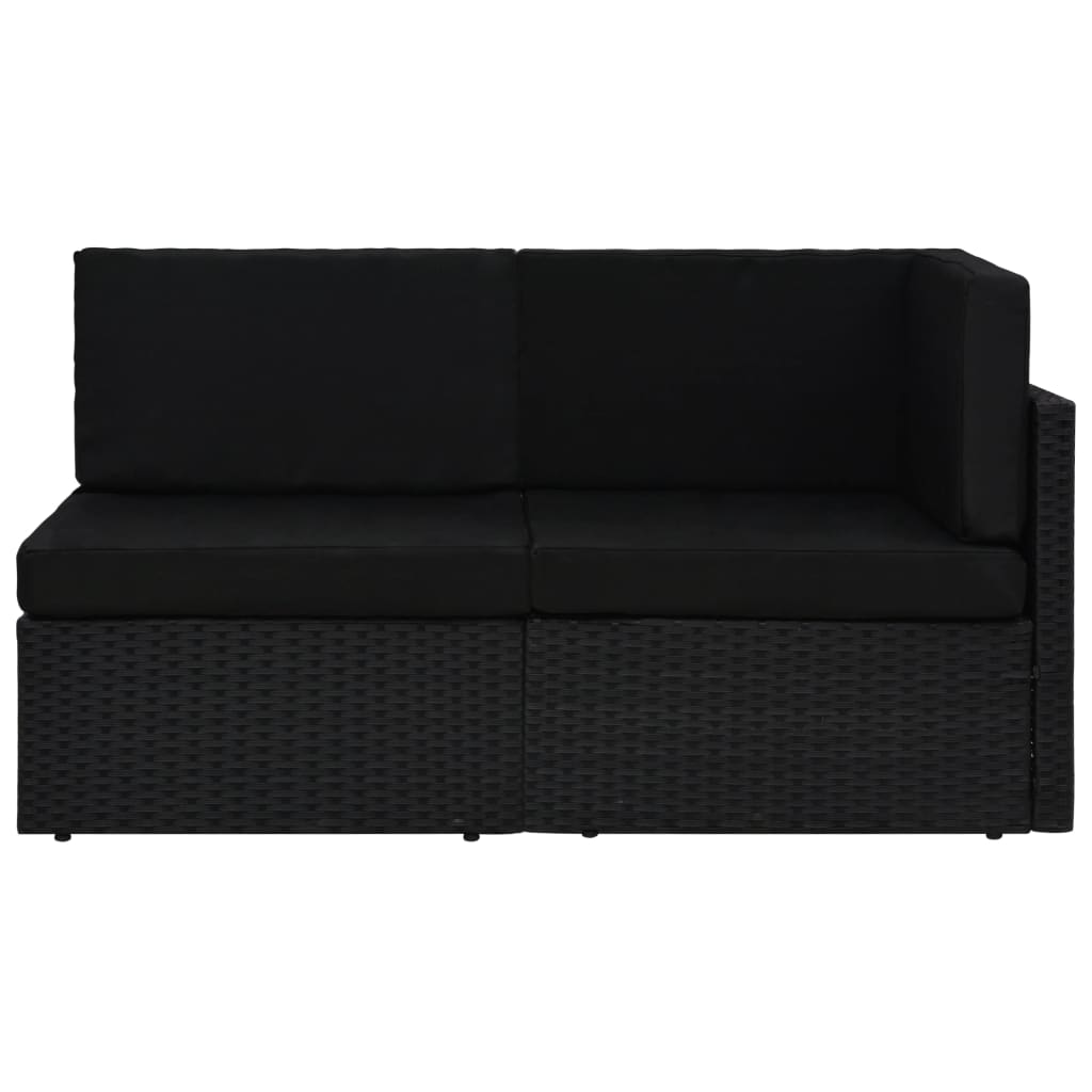 vidaXL Canapea modulară cu 2 locuri, negru, poliratan vidaXL Canapea modulară cu 2 locuri, negru, poliratan