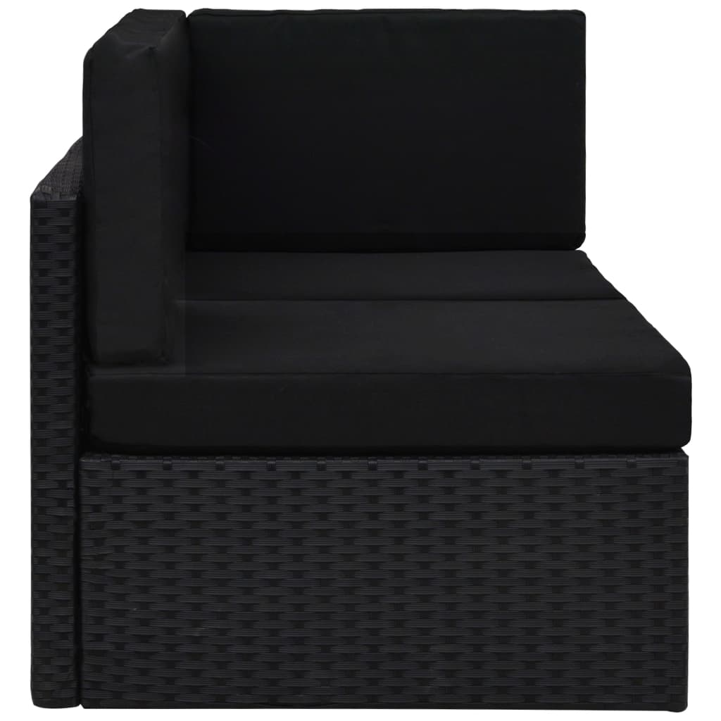 vidaXL Canapea modulară cu 2 locuri, negru, poliratan vidaXL Canapea modulară cu 2 locuri, negru, poliratan