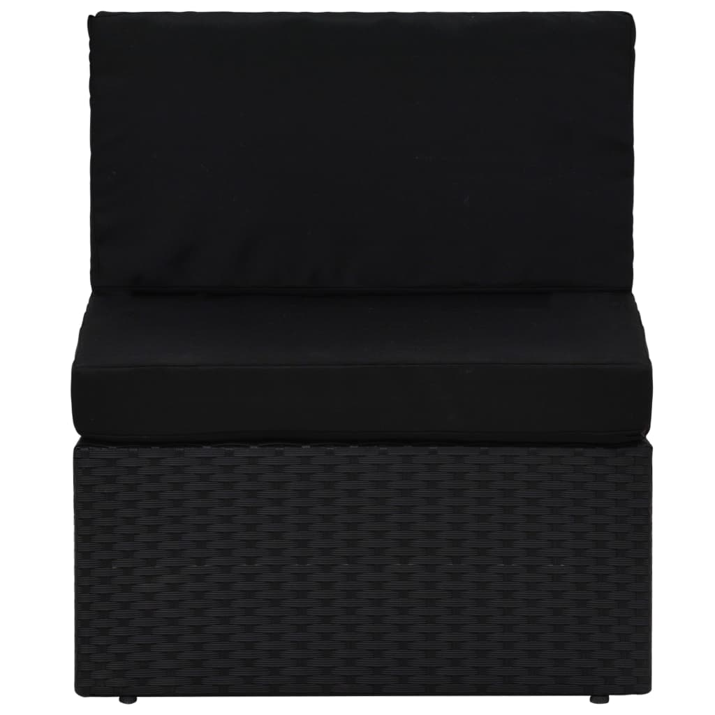 vidaXL Canapea modulară cu 2 locuri, negru, poliratan vidaXL Canapea modulară cu 2 locuri, negru, poliratan