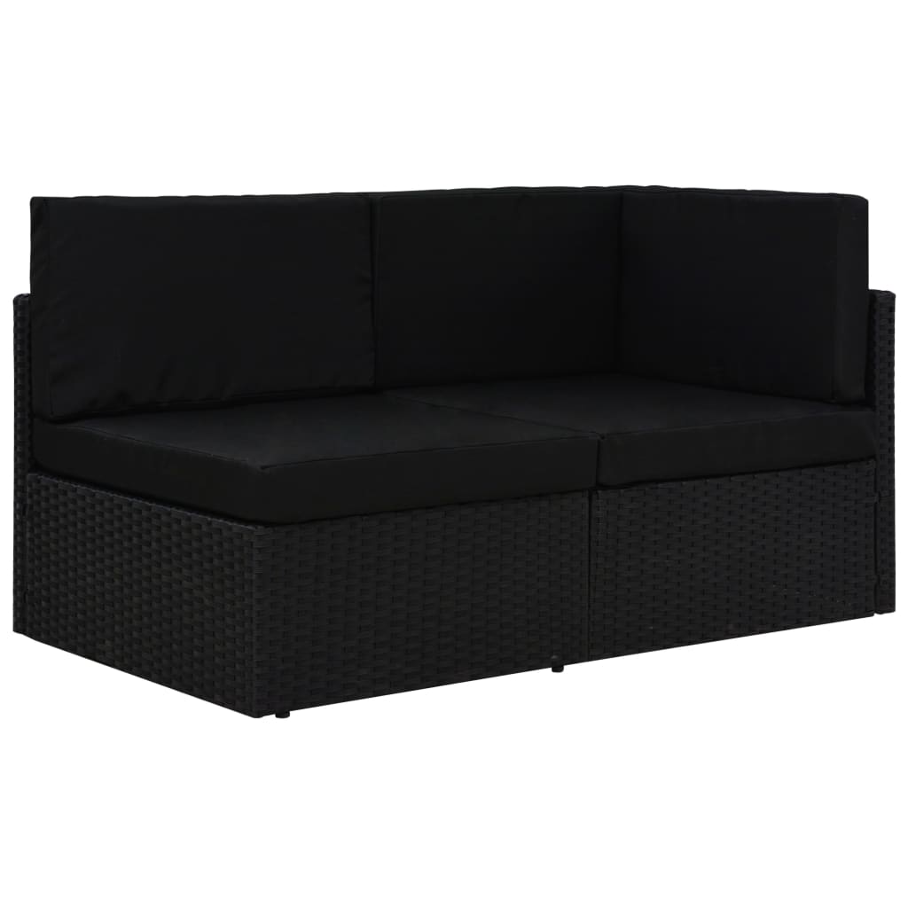 vidaXL Canapea modulară cu 2 locuri, negru, poliratan vidaXL Canapea modulară cu 2 locuri, negru, poliratan