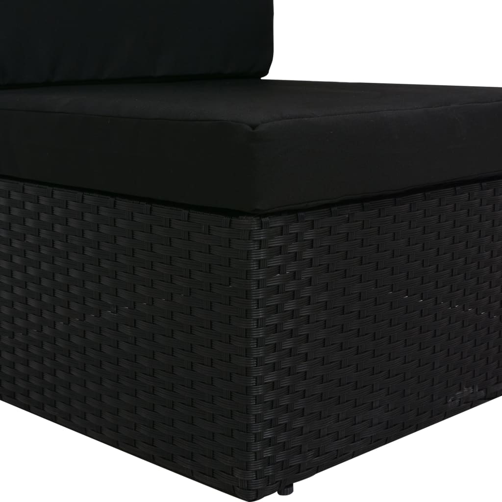 vidaXL Canapea modulară cu 2 locuri, negru, poliratan vidaXL Canapea modulară cu 2 locuri, negru, poliratan