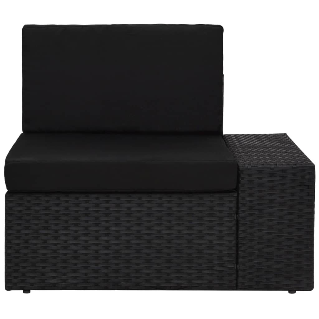 vidaXL Set mobilier de grădină, 3 piese, negru, poliratan