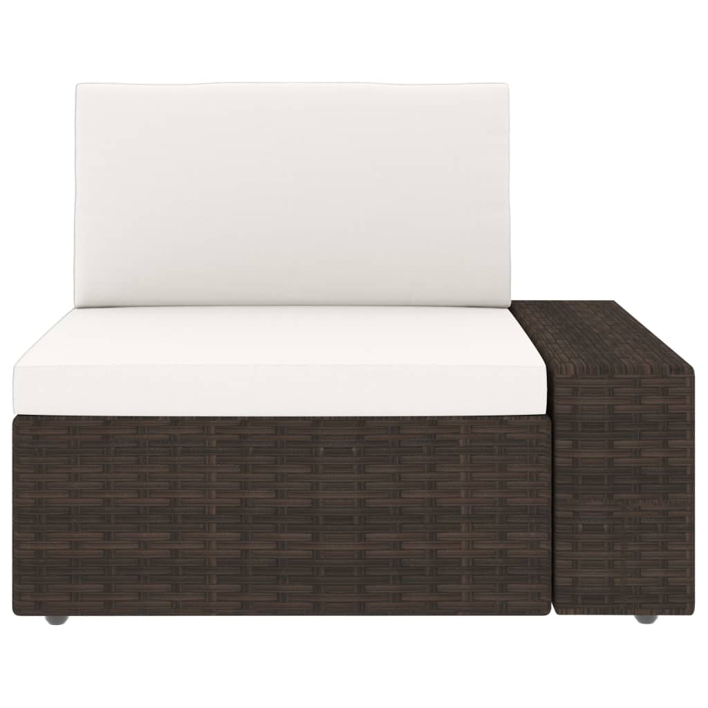 vidaXL Canapea de colț modulară cu cotieră stânga, maro, poliratan vidaXL Canapea de colț modulară cu cotieră stânga, maro, poliratan