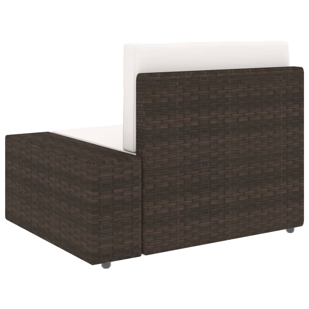 vidaXL Canapea de colț modulară cu cotieră stânga, maro, poliratan vidaXL Canapea de colț modulară cu cotieră stânga, maro, poliratan