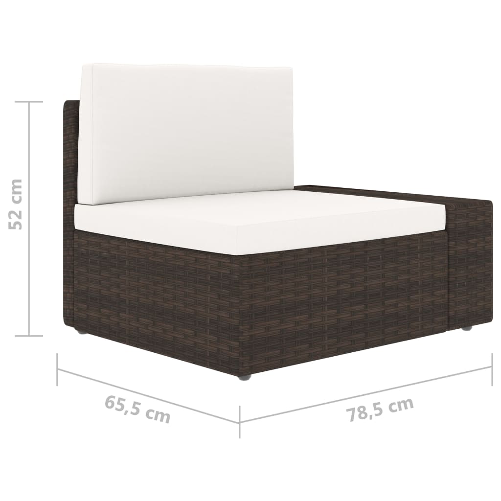 vidaXL Canapea de colț modulară cu cotieră stânga, maro, poliratan vidaXL Canapea de colț modulară cu cotieră stânga, maro, poliratan