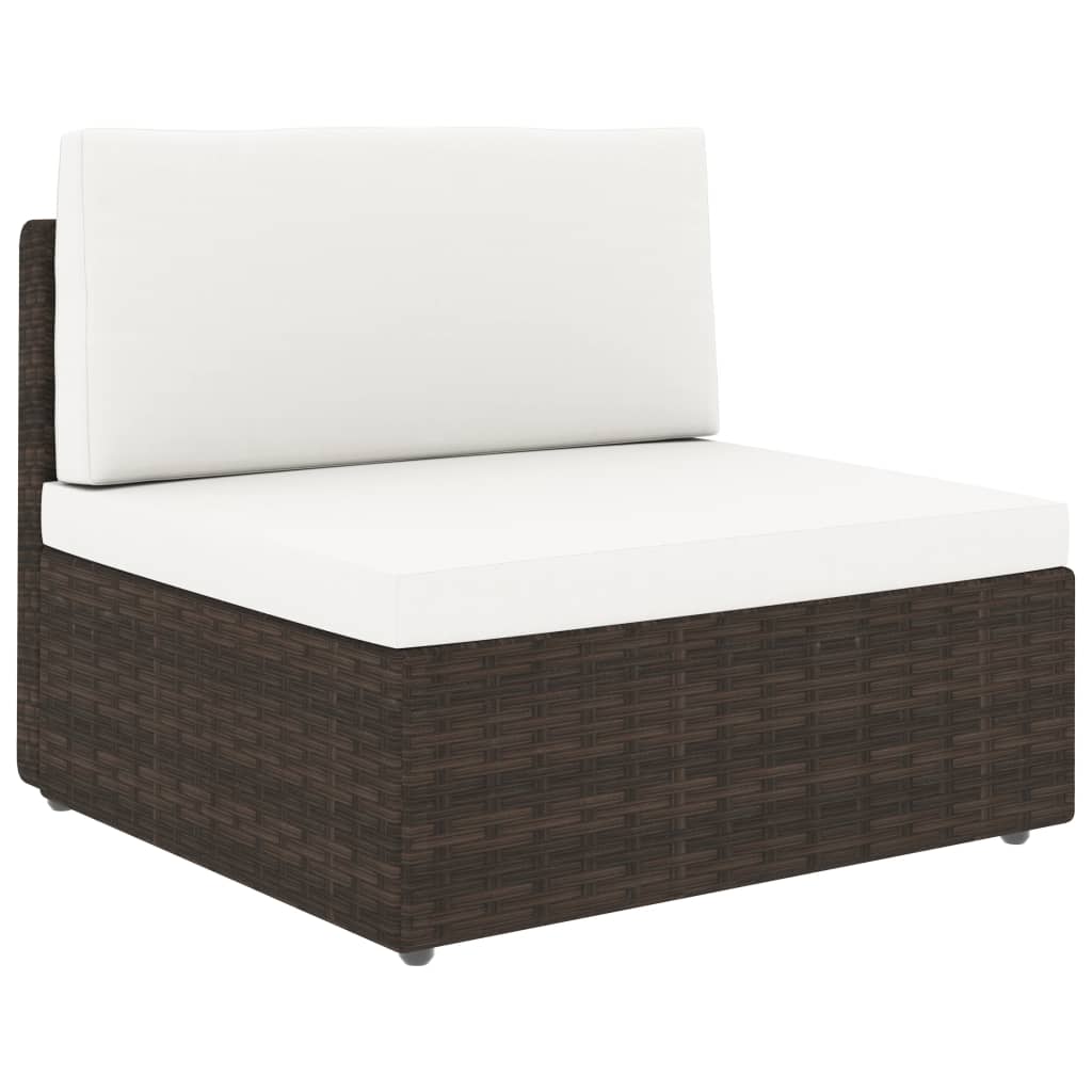 vidaXL Set mobilier de grădină, 2 piese, maro, poliratan