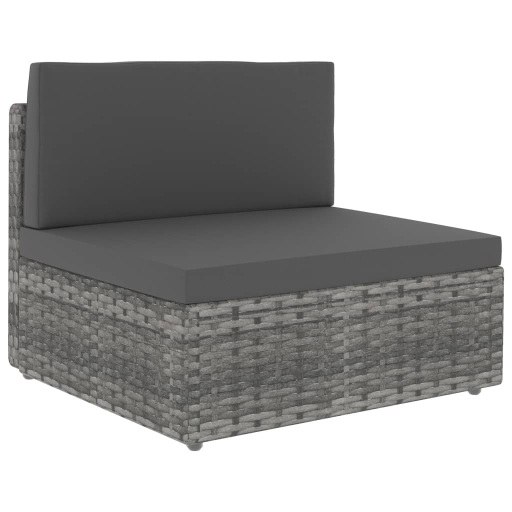 vidaXL Set mobilier de grădină, 2 piese, gri, poliratan vidaXL Set mobilier de grădină, 2 piese, gri, poliratan