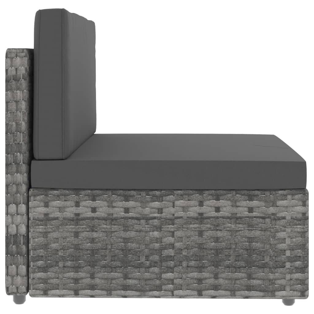 vidaXL Set mobilier de grădină, 2 piese, gri, poliratan vidaXL Set mobilier de grădină, 2 piese, gri, poliratan