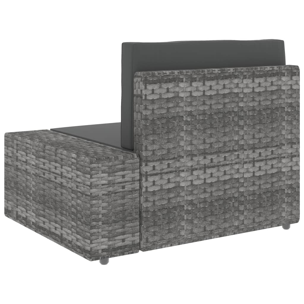 vidaXL Canapea modulară cu 2 locuri, gri, poliratan vidaXL Canapea modulară cu 2 locuri, gri, poliratan