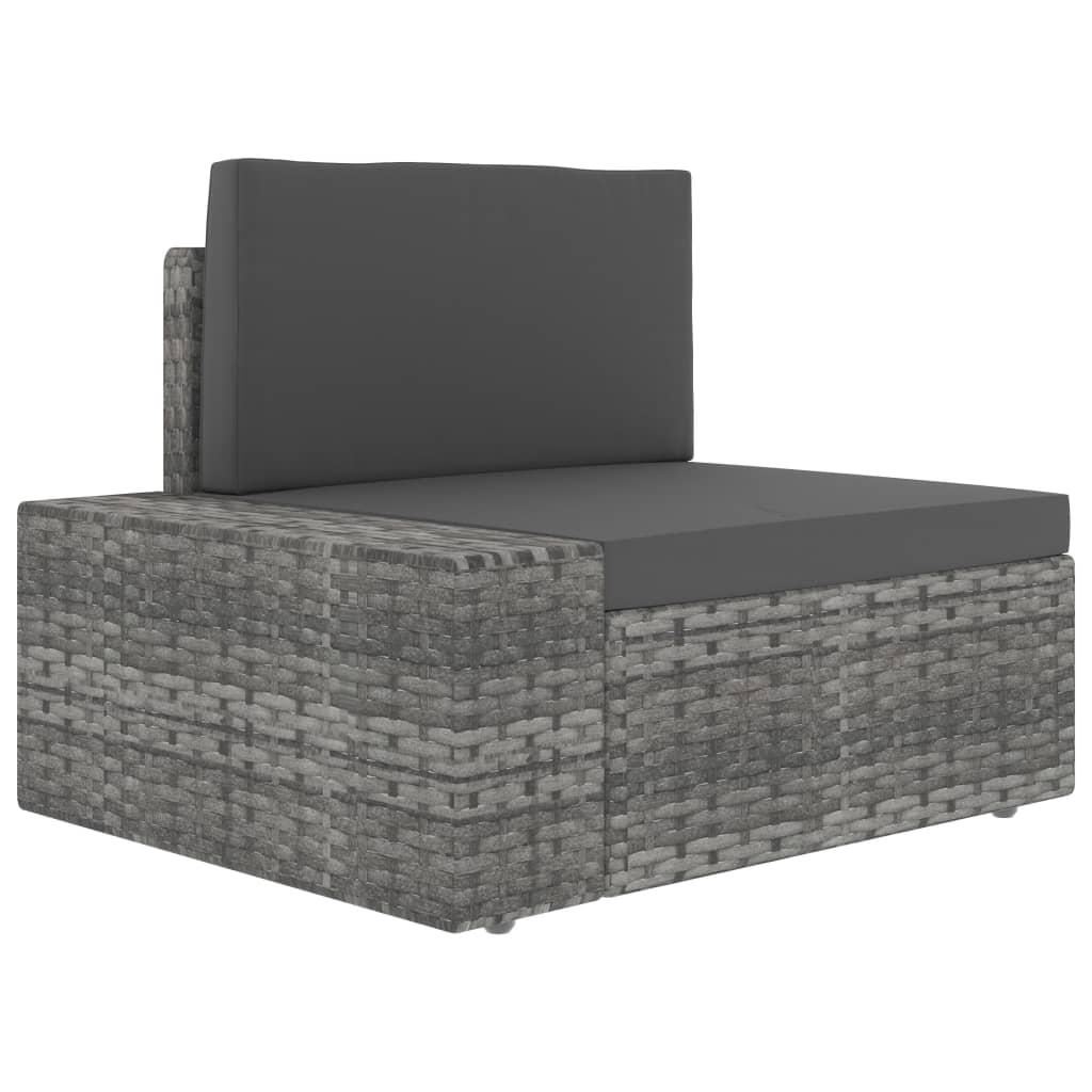 vidaXL Canapea modulară cu 2 locuri, gri, poliratan vidaXL Canapea modulară cu 2 locuri, gri, poliratan