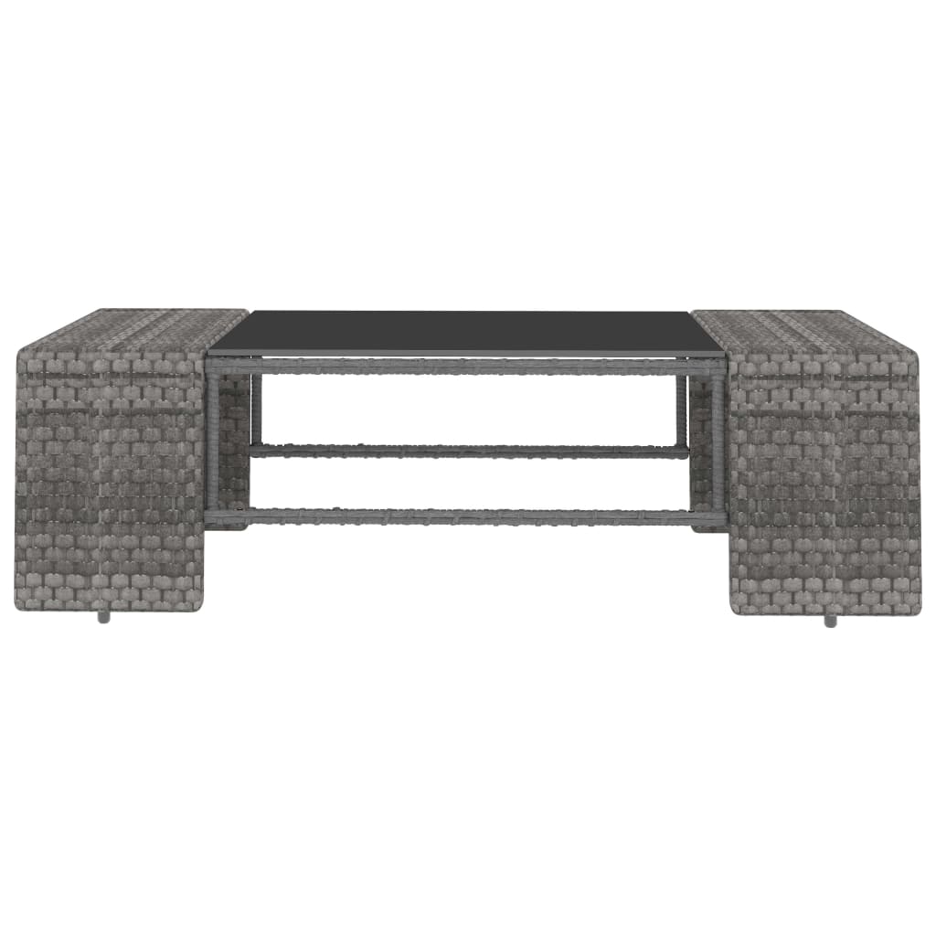 vidaXL Set mobilier de grădină, 3 piese, gri, poliratan vidaXL Set mobilier de grădină, 3 piese, gri, poliratan