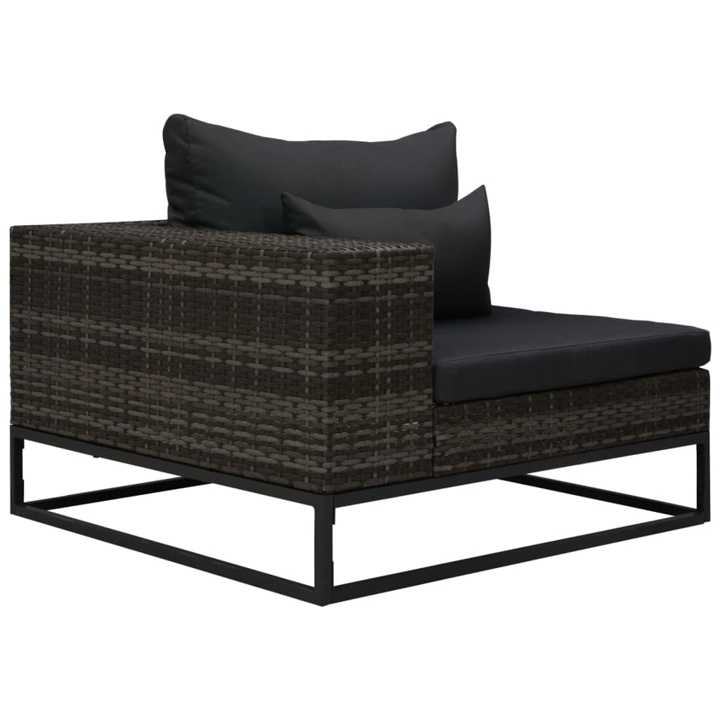 vidaXL Set canapele de grădină cu perne, 5 piese, gri, poliratan vidaXL Set canapele de grădină cu perne, 5 piese, gri, poliratan