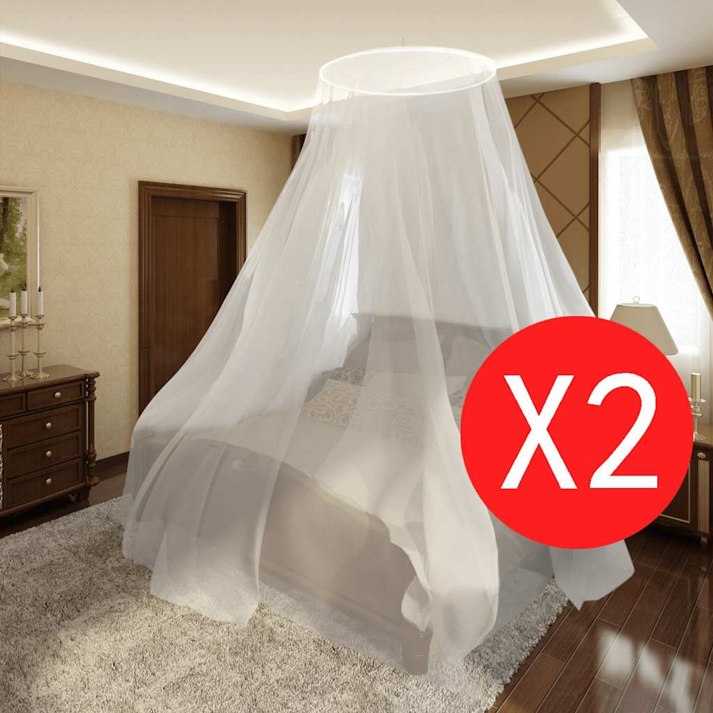 vidaXL Set 2 plase țânțari rotunde 56x325x230 cm vidaXL Set 2 plase țânțari rotunde 56x325x230 cm