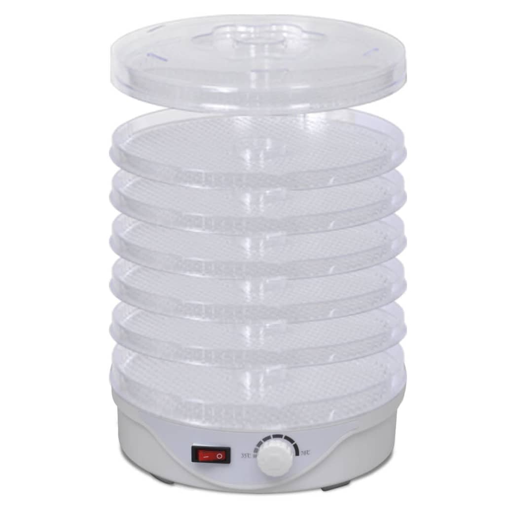 vidaXL Deshidrator de alimente cu 6 tăvi stivuibile (rotund) vidaXL Deshidrator de alimente cu 6 tăvi stivuibile (rotund)