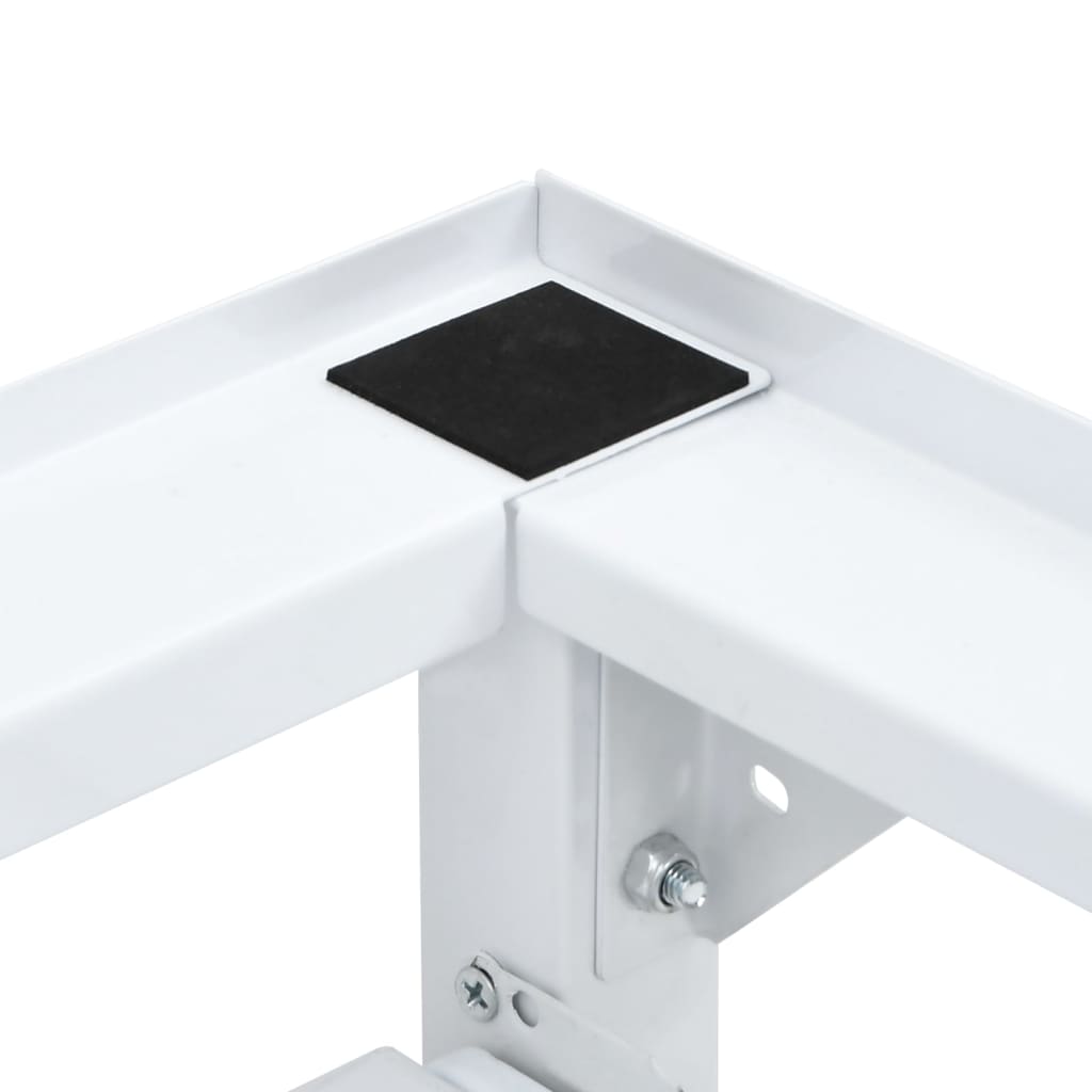 vidaXL Suport mașină de spălat cu raft retractabil, alb
