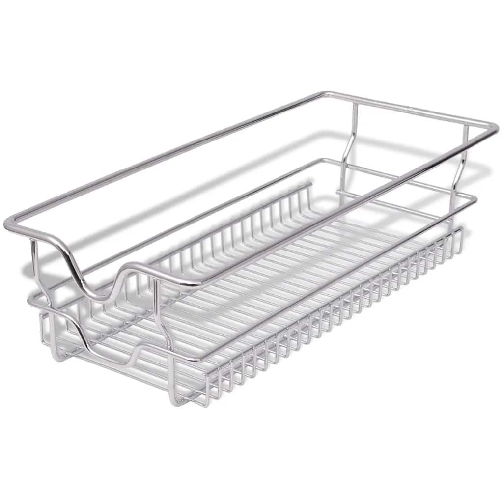 vidaXL Coș din sârmă retractabil, 2 buc., argintiu, 300 mm vidaXL Coș din sârmă retractabil, 2 buc., argintiu, 300 mm
