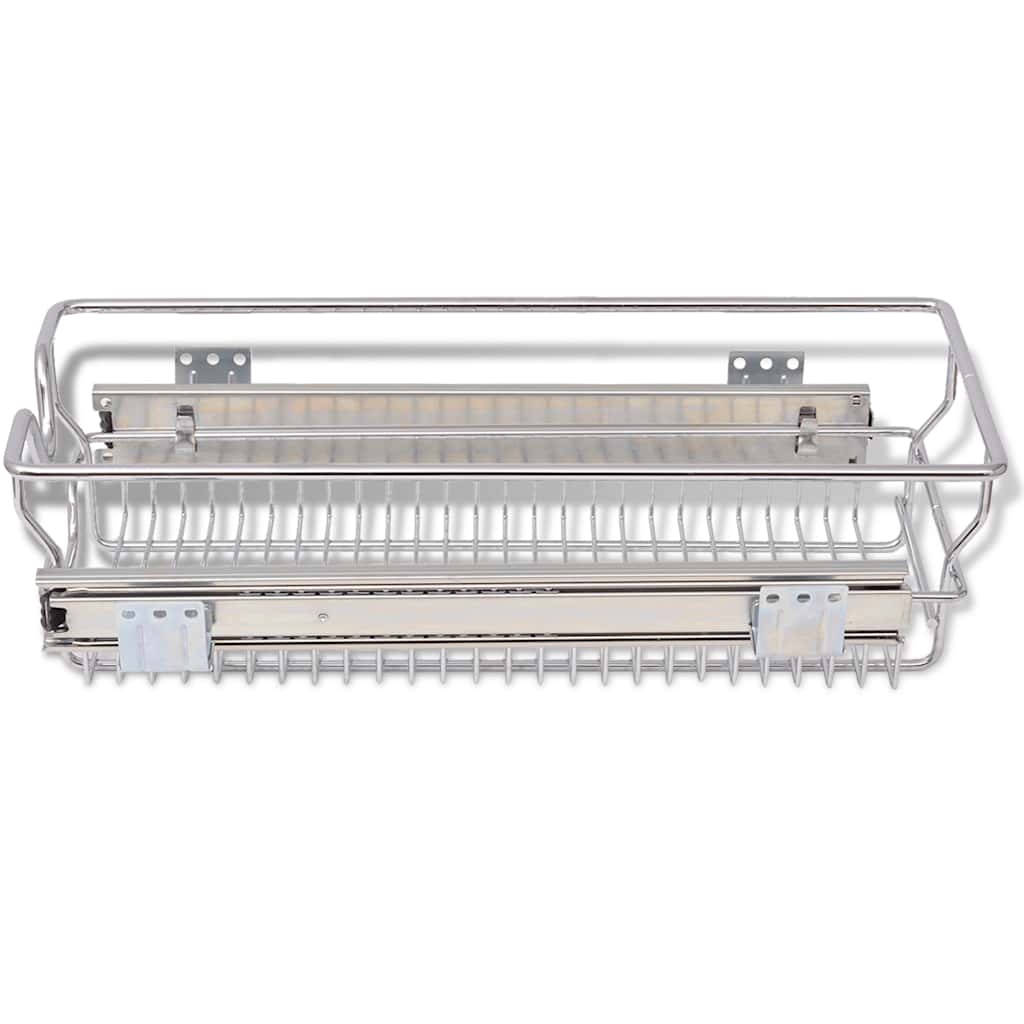 vidaXL Coș din sârmă retractabil, 2 buc., argintiu, 300 mm vidaXL Coș din sârmă retractabil, 2 buc., argintiu, 300 mm