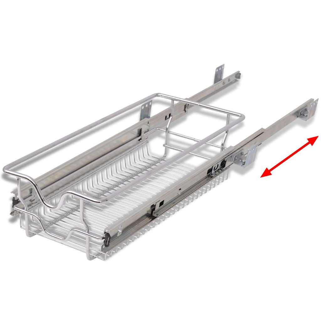vidaXL Coș din sârmă retractabil, 2 buc., argintiu, 300 mm vidaXL Coș din sârmă retractabil, 2 buc., argintiu, 300 mm