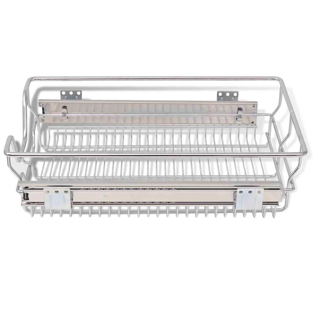 vidaXL Coșuri din sârmă retractabile, 2 buc., argintiu, 400 mm vidaXL Coșuri din sârmă retractabile, 2 buc., argintiu, 400 mm