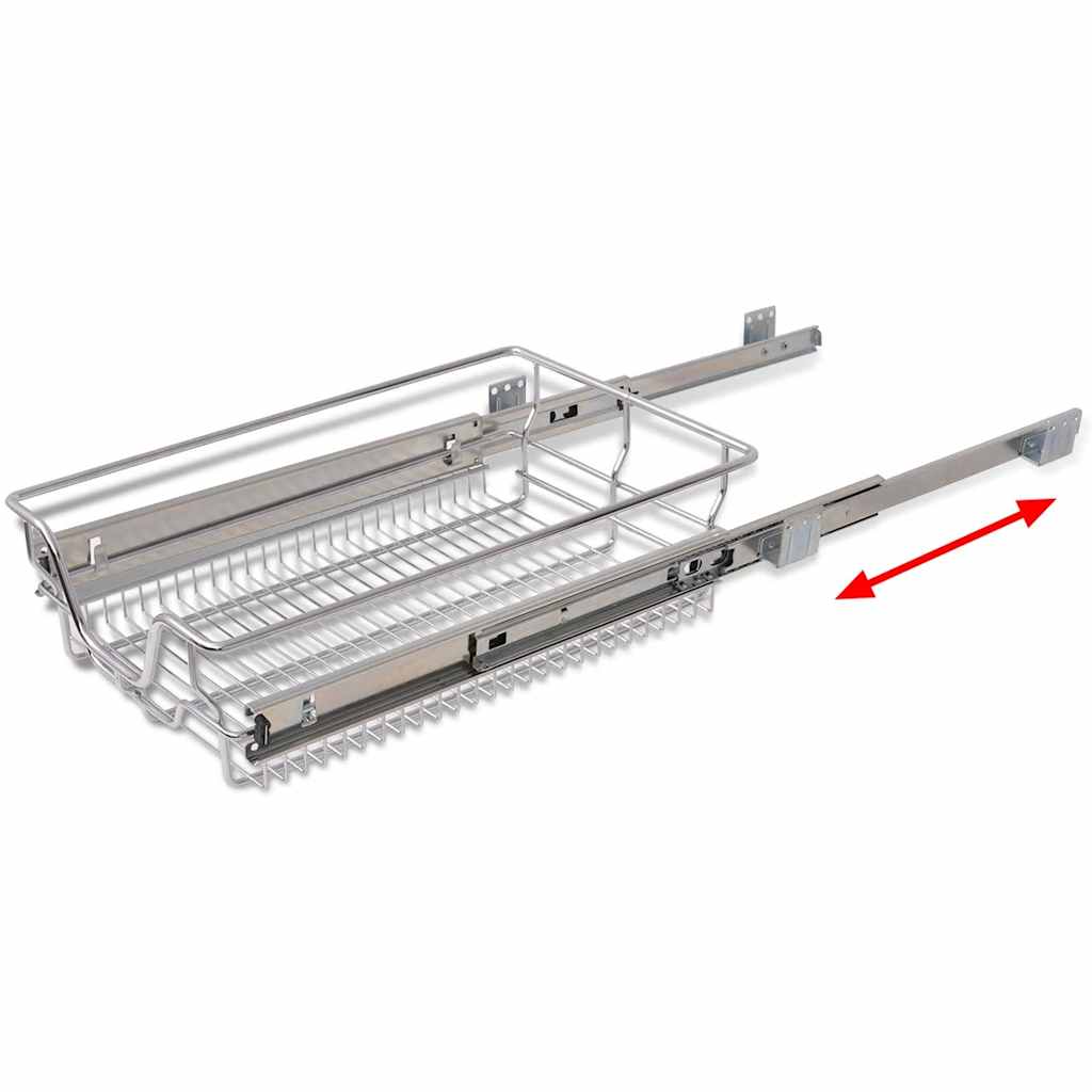 vidaXL Coșuri din sârmă retractabile, 2 buc., argintiu, 400 mm vidaXL Coșuri din sârmă retractabile, 2 buc., argintiu, 400 mm