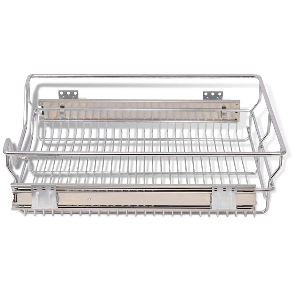 vidaXL Coșuri din sârmă retractabile, 2 buc., argintiu, 500 mm vidaXL Coșuri din sârmă retractabile, 2 buc., argintiu, 500 mm