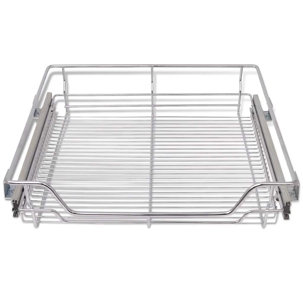 vidaXL Coșuri retractabile din sârmă, 2 buc., argintiu, 600 mm vidaXL Coșuri retractabile din sârmă, 2 buc., argintiu, 600 mm