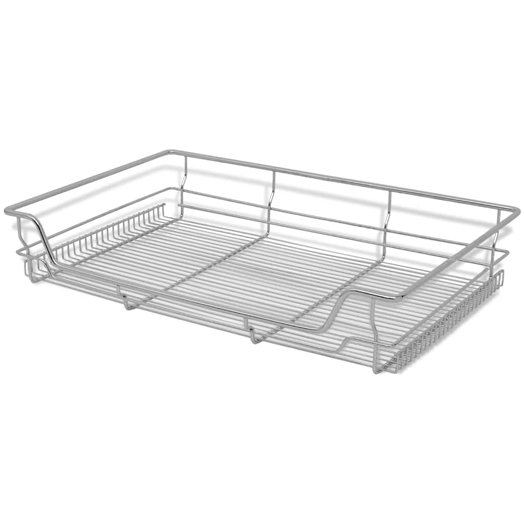 vidaXL Coșuri din sârmă retractabile, 2 buc., argintiu, 800 mm vidaXL Coșuri din sârmă retractabile, 2 buc., argintiu, 800 mm