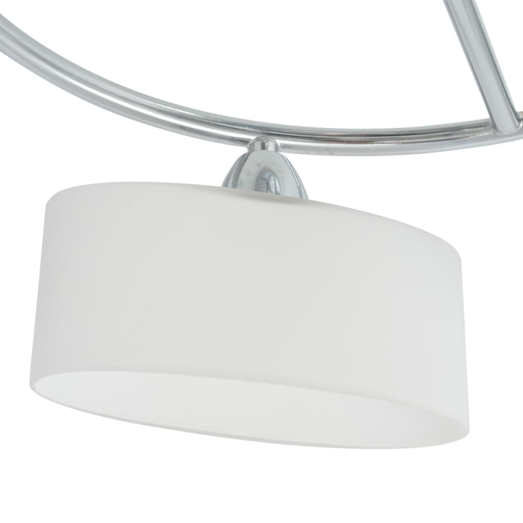 vidaXL Lustră cu abajururi din sticlă elipsoide, 5 becuri E14, 200 W vidaXL Lustră cu abajururi din sticlă elipsoide, 5 becuri E14, 200 W