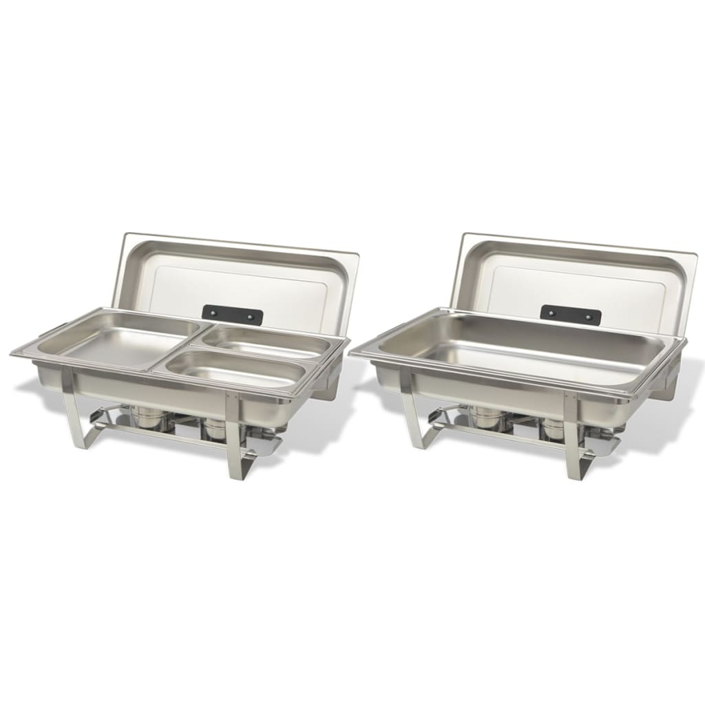vidaXL Set vase încălzire mâncare, 2 piese, oțel inoxidabil vidaXL Set vase încălzire mâncare, 2 piese, oțel inoxidabil