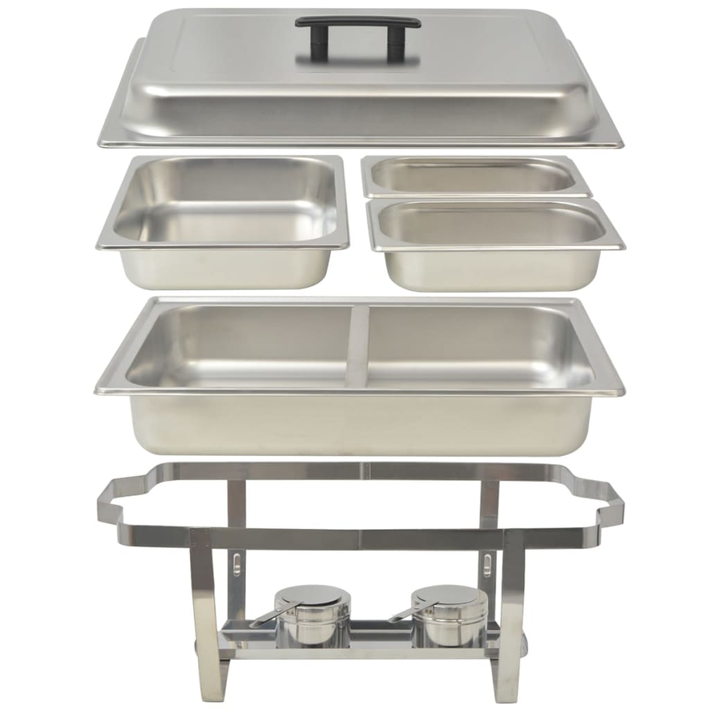vidaXL Set vase încălzire mâncare, 2 piese, oțel inoxidabil vidaXL Set vase încălzire mâncare, 2 piese, oțel inoxidabil
