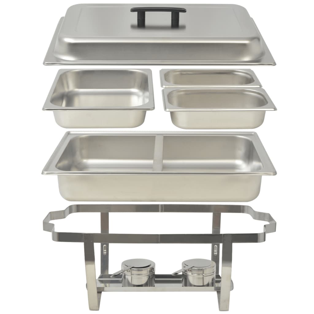 vidaXL Set vase încălzire mâncare, 3 piese, oțel inoxidabil vidaXL Set vase încălzire mâncare, 3 piese, oțel inoxidabil